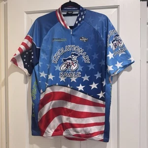 Camiseta deportiva de ciclismo Suarez usada en excelente estado para hombre L patriótica EE. UU. roja, blanca y azul América - Imagen 1 de 10