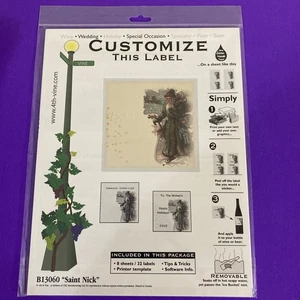 4th & Vine Wine Beer Bottle Labels B13060 Saint Nick 8 Sheets/32 Removable - Picture 1 of 6