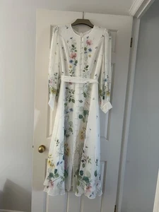 Hobbs Maribella Ivory silk dress size 14 multicolour flowers - Picture 1 of 7