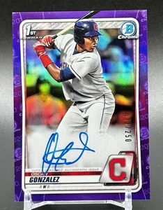 2020 1st Bowman Chrome Oscar Gonzalez Auto Purple #'d /250 #CPA-OG - Bild 1 von 3