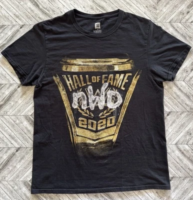 Camiseta WWE NWO Salón de la Fama Para Hombres Mediana Negra WWF Lucha Libre Deportes al Aire Libre Logo Foto 1 de 4