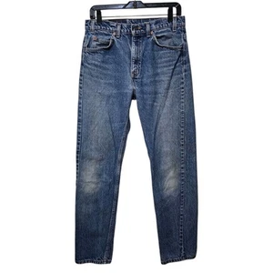 Vtg 90s Levi's 505 Orange Tab Jeans Regular Straight Leg Mens 33x32 Stained Hole - Picture 1 of 14
