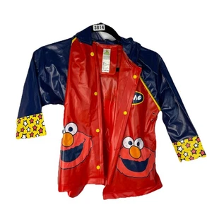 Vintage Sesamstraße Größe 3T Kinder Vinyl Elmo Regen Mantel Jacke - Bild 1 von 4