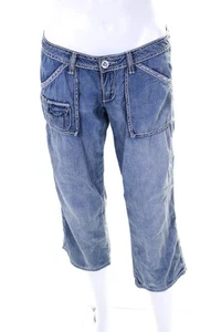 Pantalones de mezclilla Buffalo para mujer con cremallera frontal pierna recta lavado medio azul talla 27 - Imagen 1 de 6