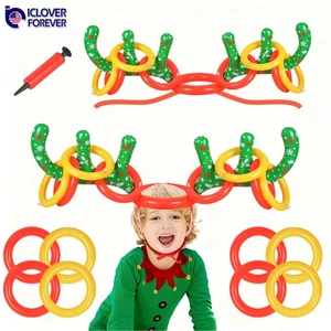 Inflatable Reindeer Antler Ring Toss Game Christmas Party Toys for Kids Adults - Picture 1 of 8