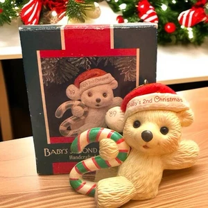 Vintage Hallmark Baby’s Second Christmas 1989 Ornament Hallmark Bear Collection - Picture 1 of 7