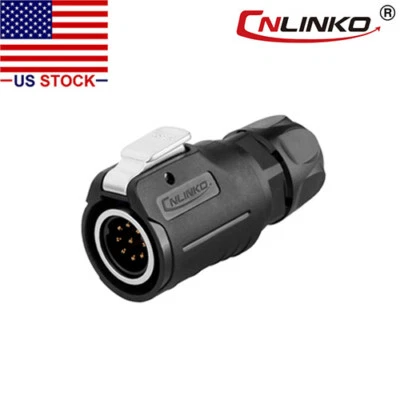 9 Pin M16 Size Power Signal Circular  Connector Male Plug Outdoor Waterproof - Image 1 of 4