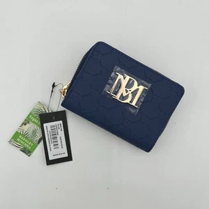 Badgley Mischka Womens Electric Blue Wallet With Gold Logo & Multiple Compartmen - Picture 1 of 6