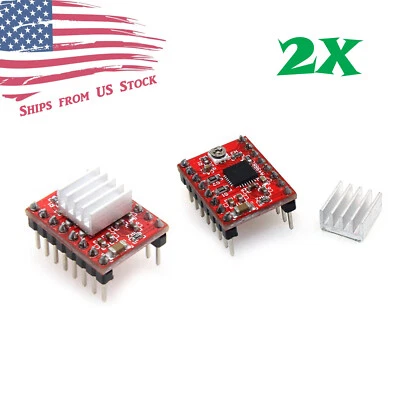 Módulo driver motor de passo 2 peças A4988 para impressora 3D RepRap StepStick Arduino - Imagem 1 de 4