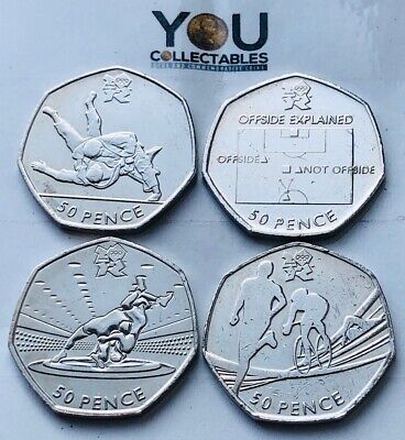 London Olympic 2011 50p Coins - Judo Football Triathlon Wrestling  All Available • 2.39£