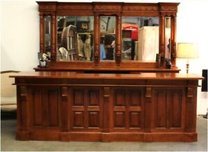Mahogany Home Bar Pub Shop or Store Counter 10 Ft Long Hand Crafted