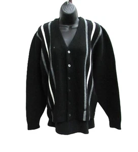 Barclay Herren Schwarz 100% Virgin Orlon Acryl Strickjacke Pullover Vintage 60er, M - Bild 1 von 2