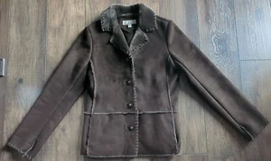 Jones New York Sport Mujer Imitación Gamuza Cuero Chaqueta Pequeño Imitación Piel Forrada Abrigo  - Imagen 1 de 19
