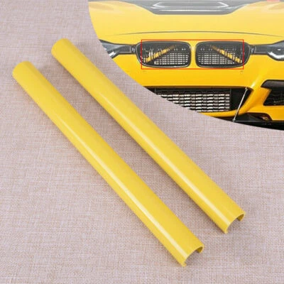 Yellow Behind Kidney Grille V-Bar Decoration Cover Trims For BMW 1 2 3 4 Series  - Image 1 of 4
