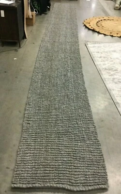 LIGHT GREY 2'-6" X 22' Loose Threads Rug, Reduced Price 1172640731 NF447G-222 - Image 1 of 4