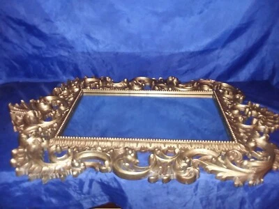        BURWOOD Mid Century Gold Plastic Wall Mirror Hollywood Regency 34" X 22" - Image 1 of 4