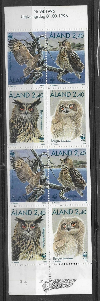 FINLAND ALAND OWLS Yv# Carnet 109 VF - Image 1 of 1