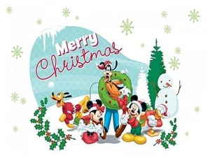 Disney Christmas # 11 - 8 x 10 Tee Shirt Iron On Transfer Mickey and friends - Picture 1 of 1