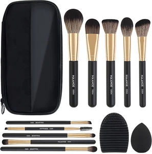 Makeup Brushes, 10 Pcs Travel Professional Makeup Brushes Set with Case,Foundati - Picture 1 of 8