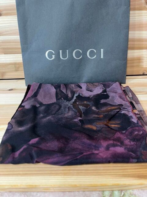 Gucci x Liberty Black/Multicolor Wool Floral Print Twilly - Yoogi's Closet