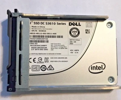 3481G DELL/ Intel DC S3610 200GB MLC 6G 2.5INCH SATA SSD SSDSC2BX200G4R - Image 1 of 4