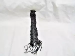 Antikes Lesezeichen oder Borte viktorianisch schwarz handgewebte Seidenkordel 9 Zoll selten! - Bild 1 von 7