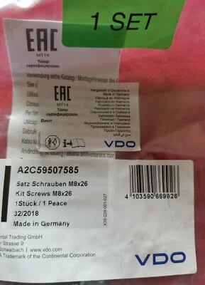 Kit de pernos para bomba de agua del motor VDO A2C59507585 Foto 1 de 2