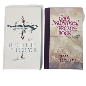 MAX LUCADO - HE DID THIS FOR YOU & GOD'S INSPIRATIONAL PROMISE BOOK - 2 BOOKS - Picture 1 of 10