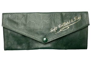 Vintage case for soft collars and ties Dark green vinyl Good condition eg - Picture 1 of 3