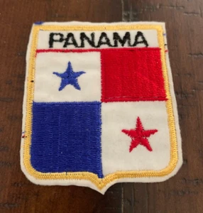 Badge Patch Panama Flag Red White Blue Stars Embroidered - Picture 1 of 2