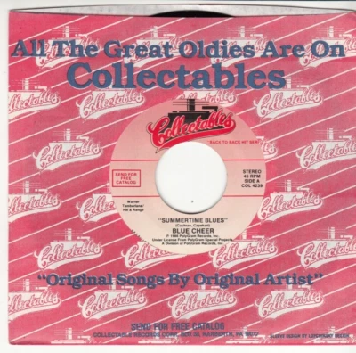 BLUE CHEER - SUMMERTIME BLUES - FIVE MAN ELECTRICAL BAND- SIGNS- MINT REISSUE 45 - Image 1 of 2
