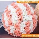 11-12" Rose Flower Kissing Ball Silk Rose Pomander for Wedding and Party 1 Piece - Image 1 of 4