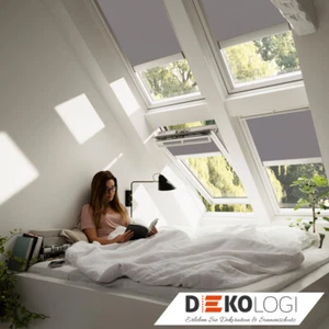 VELUX Verdunkelungsrollo Elektro Rollo DML Elektrisch GGL GGU GTL GTU 0705 Grau - Bild 1 von 6