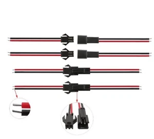 2 Paar JST SM 2 Pin Stecker Buchse mit Kabel 150mm LED Licht Streifen 15 cm - Afbeelding 1 van 5