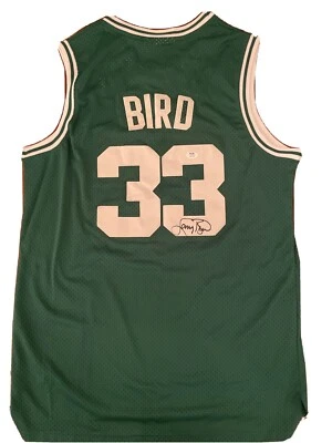 Larry Bird Celtics Signed Green Mitchell & Ness Swingman Jersey PSA witnessed - Image 1 of 4