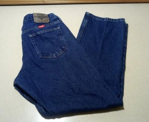 Men's Wrangler Relaxed Fit Straight Leg Denim Blue Jeans 30 X 30 - Picture 1 of 8