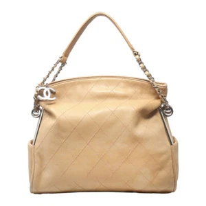 Chanel Schultertasche beige gesteppt Lammleder weiches Leder mittelgroß - Bild 1 von 8