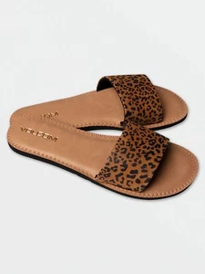Volcom Simple Slide Sandal, Cheetah, Size 9 - Picture 1 of 4