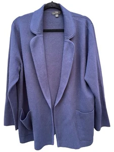 J. Crew Eloise Sweater Blazer Cotton Wool Blend Navy Blue, Size Large - Picture 1 of 6