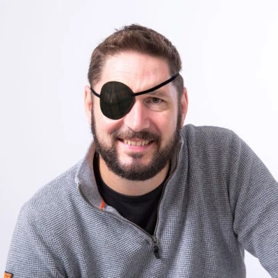 KAY PICTURES Adult Eye Patch - Dark Brown Tartan - Washable, Sold to the NHS