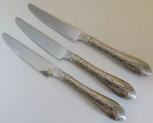 Set of 3 Wallace COLONIAL HAMMERED STAINLESS French Hollow Knife w/ bonus - Picture 1 of 4