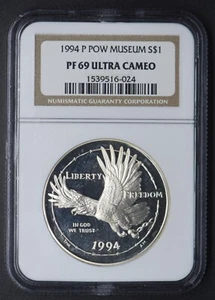 1994-P NGC PF69 Ultra Cameo POW Museum Commemorative Dollar $1 - COINGIANTS - - Picture 1 of 2