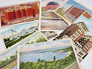 Chicago Illinois 1924-1938 POSTCARD LOT of 7 Including Belmont Harbor - Picture 1 of 22