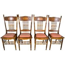 Antique Set of 4 #1 Larkin Press Back Chairs #21810