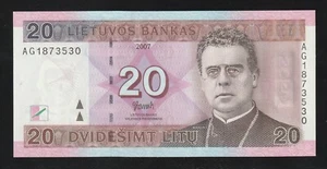 Lituania 20 Litu, 2007, prefijo-AG, P-69a, UNC * - Imagen 1 de 2