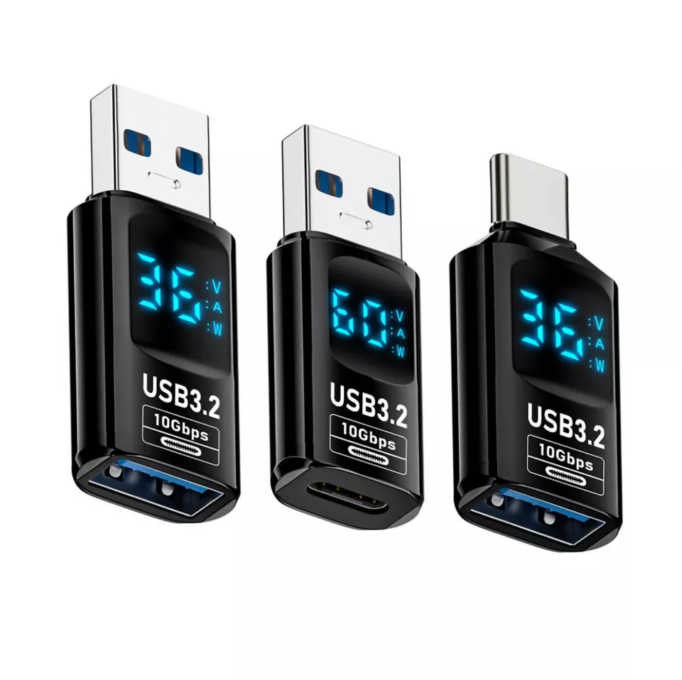 Cablecy 3pcs/lot Type-C Smart LED Display USB-C to USB3.2 Type-A Adapter 10Gbps - Image 1 of 1