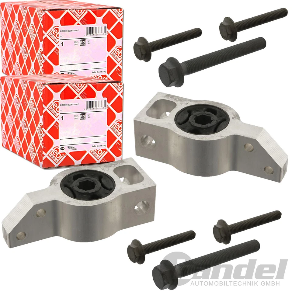 febi bilstein 39230 Querlenkerlager mit Halter und Schrauben (vorne beidseitig, hinten) - AUDI, SEAT, VW