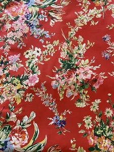 Ralph Lauren Belle Harbor Red Floral White Trim Full/Queen Duvet Cover - Picture 1 of 8