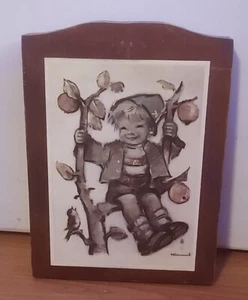 Hummel WALL PLAQUE Boy In Tree 7.25" x 5.25" Wall Hanging Vintage - Picture 1 of 11