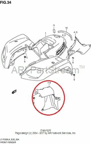 NEW OEM SUZUKI OZARK LT-F 250 RIGHT INNER MUD FLAP GUARD - Image 1 of 1